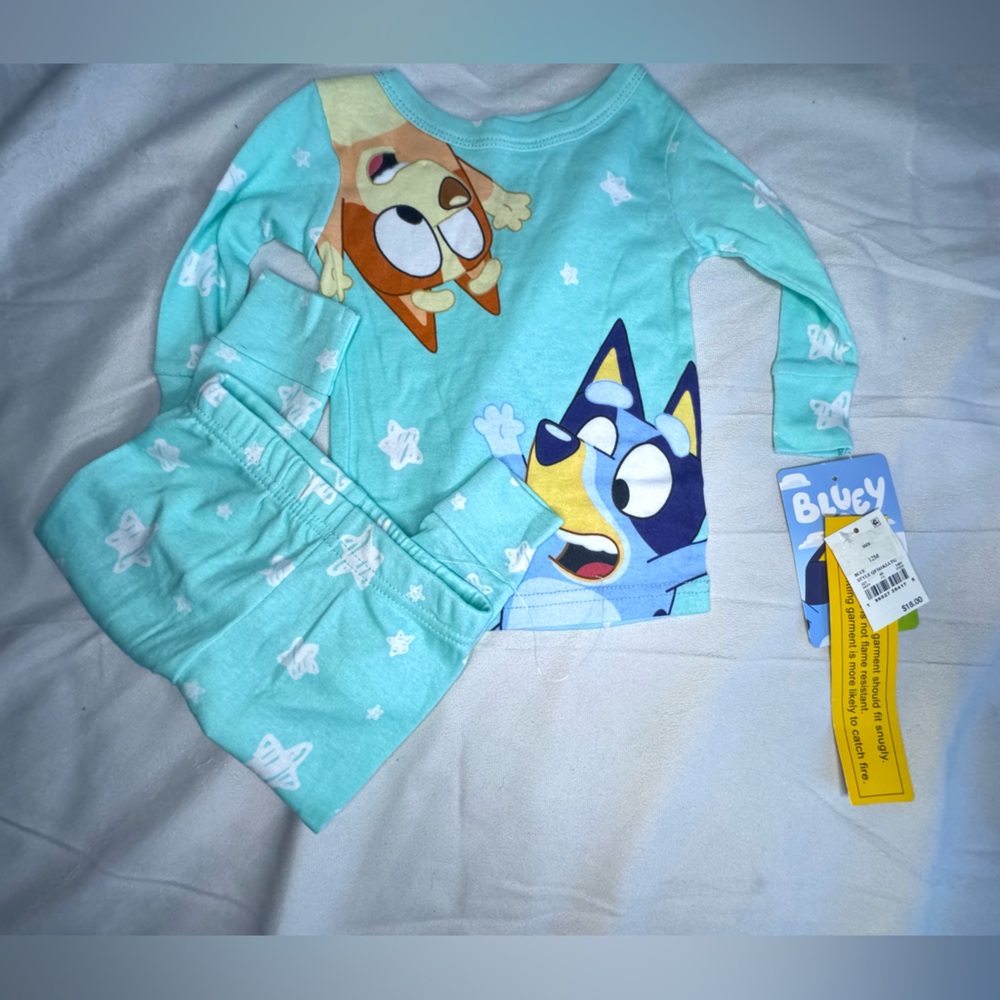 Bluey Pajamas Pjs 100% Cotton 12‎ months long sleeve long pant bingo dog NEW